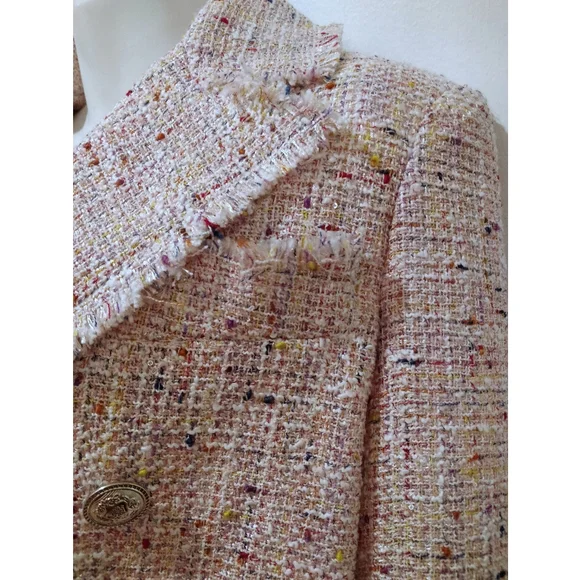 Aqua pink raw hemline jacket. Sz.S - Picture 7 of 14